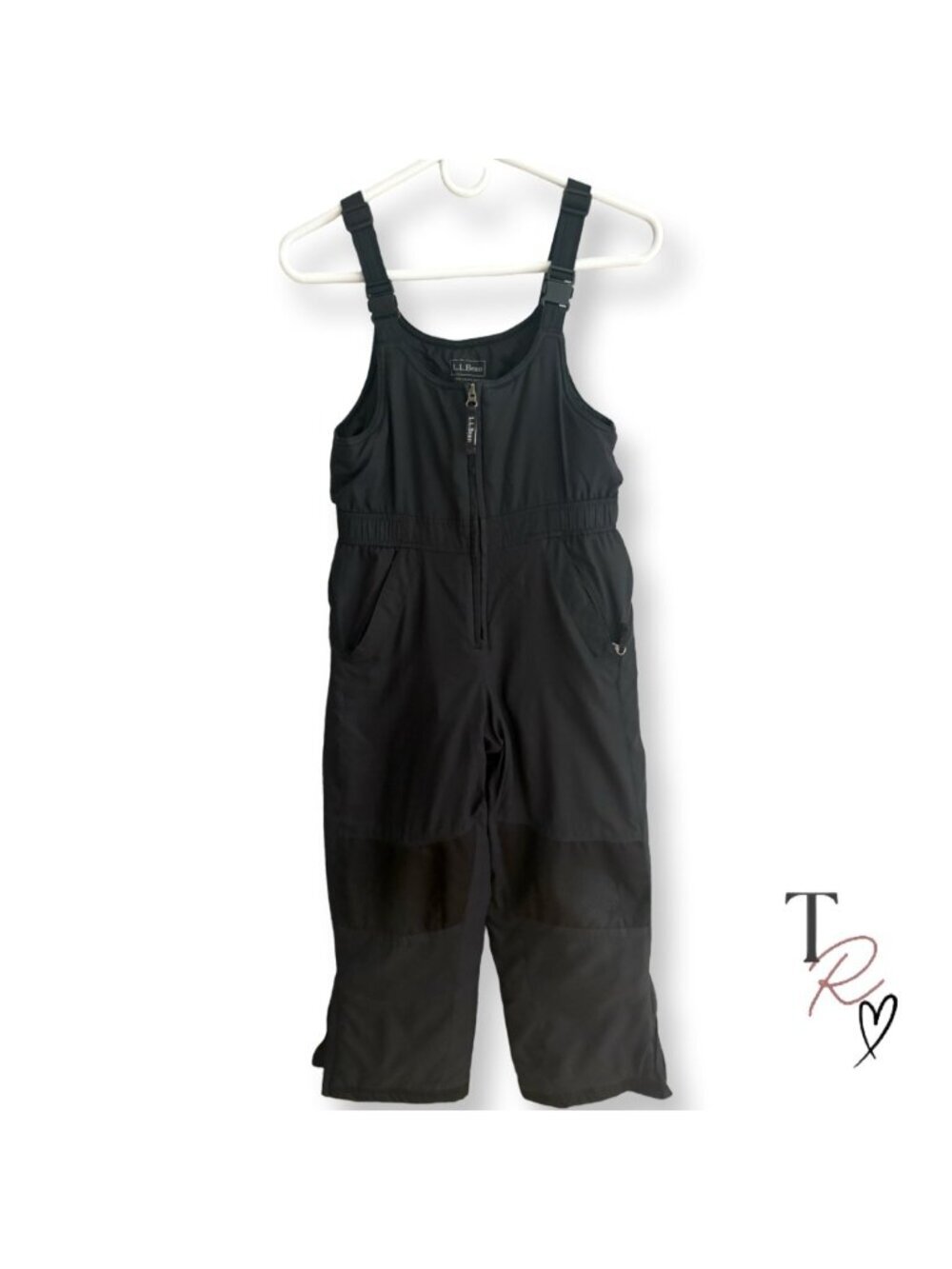 L.L.Bean Kids Insulated Snow Bib Pants Black Thinsulate Ski Snowboard Size 10